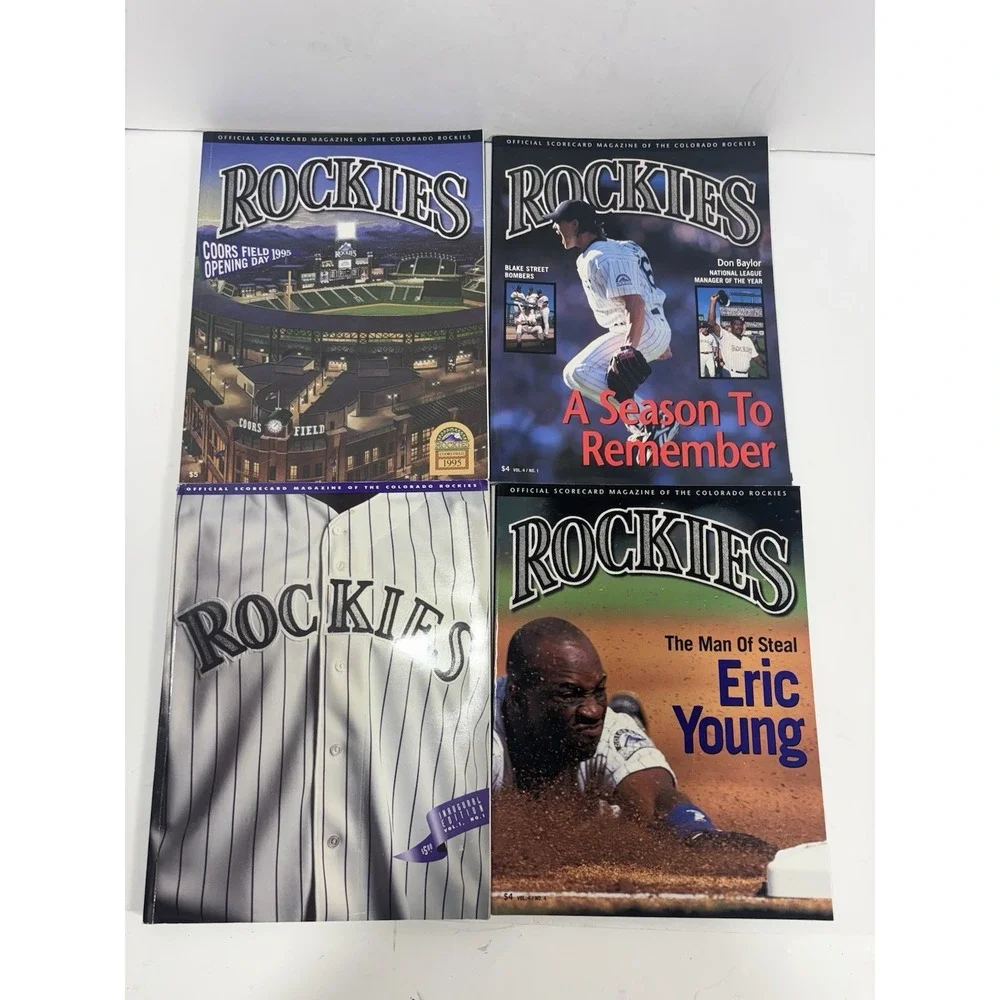 4 Log Colorado Rockies MLB Baseball Magazine + 1996-1997 Calendar